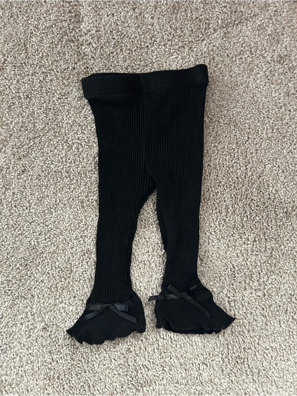 Girls Black Ruffled Pants Size 12 Month
